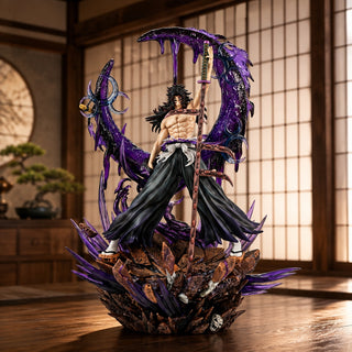 Kokushibo Upper Moon One 42 cm collectible figure displayed in a Japanese room setting